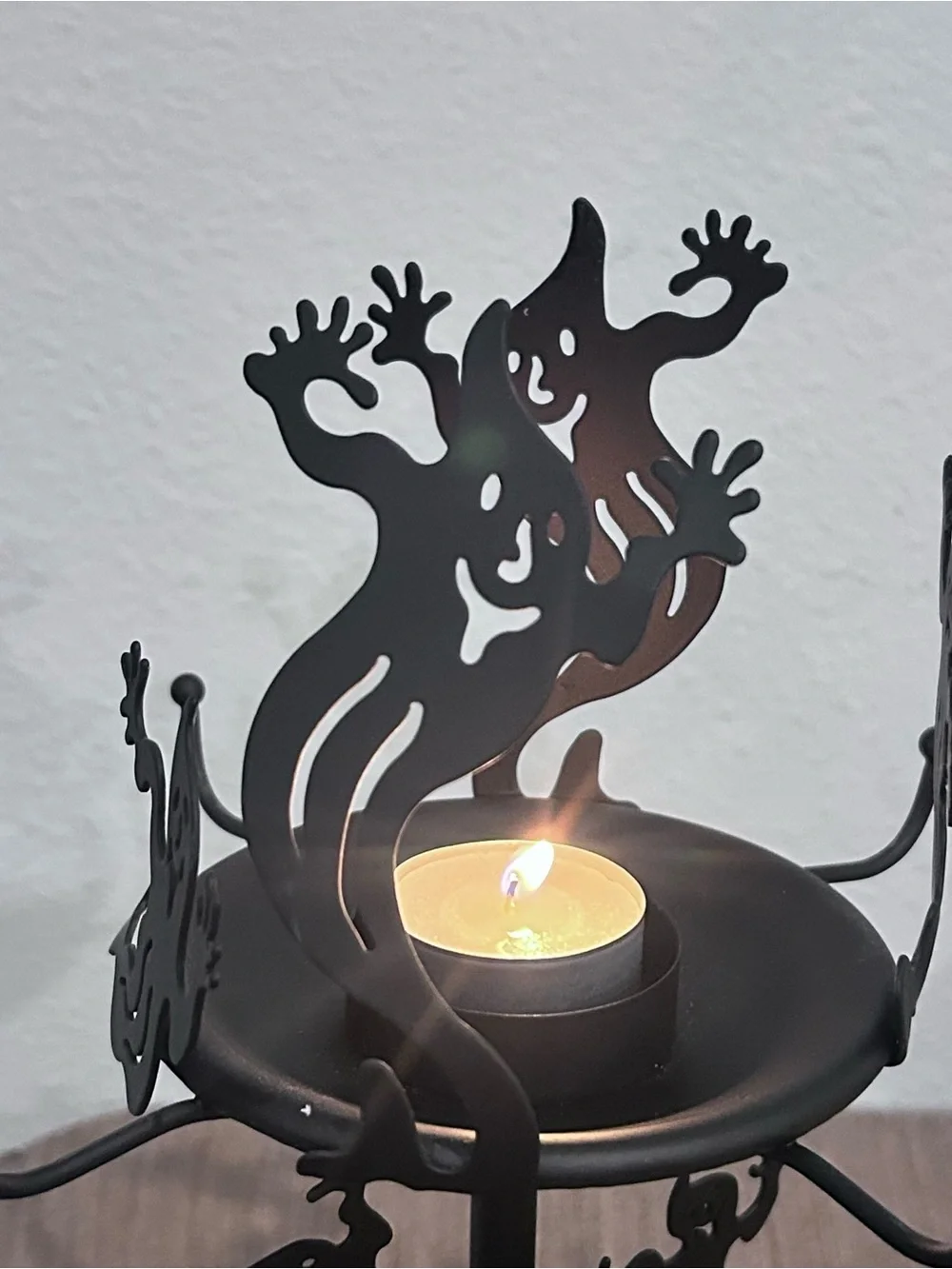 PartyLite Shadow Dancers Ghosts Candle Holder Tealight Lamp Halloween Fall Decor